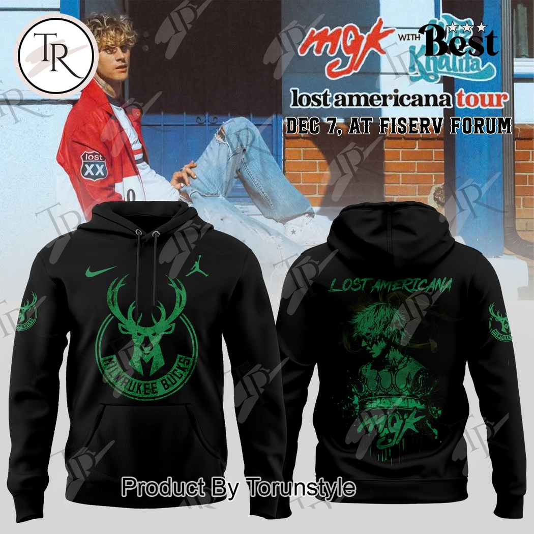 Milwaukee Bucks X MGK Tour The Lost Americana 2025 Hoodie Milwaukee Bucks X MGK Tour The Lost Americana 2025 Hoodie
