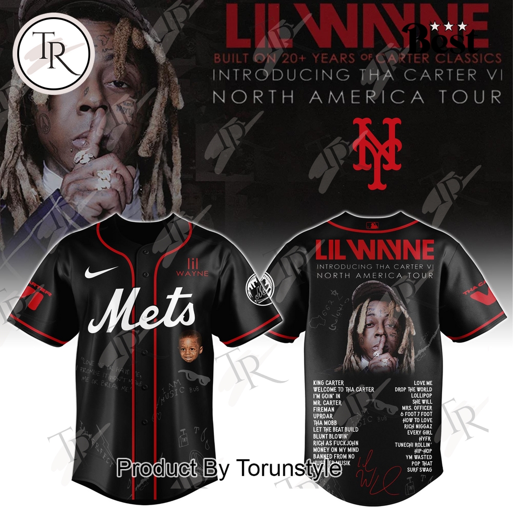 New York Mets X Lil Wayne - Tour Tha Carter VI Black Edition Baseball Jersey New York Mets X Lil Wayne - Tour Tha Carter VI Black Edition Baseball Jersey