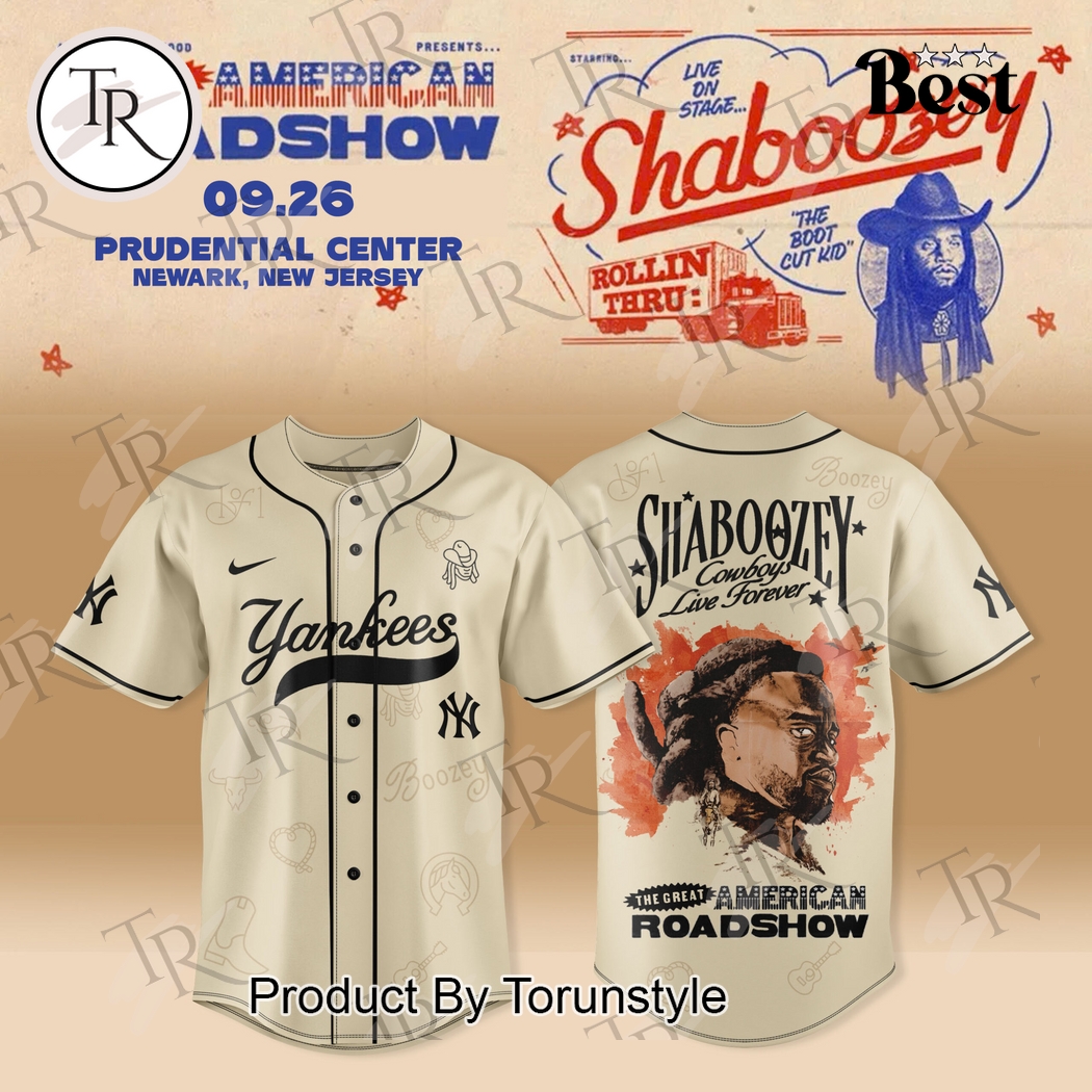 New York Yankees X Shaboozey The Great American Roadshow 2025 Baseball Jersey New York Yankees X Shaboozey The Great American Roadshow 2025 Baseball Jersey