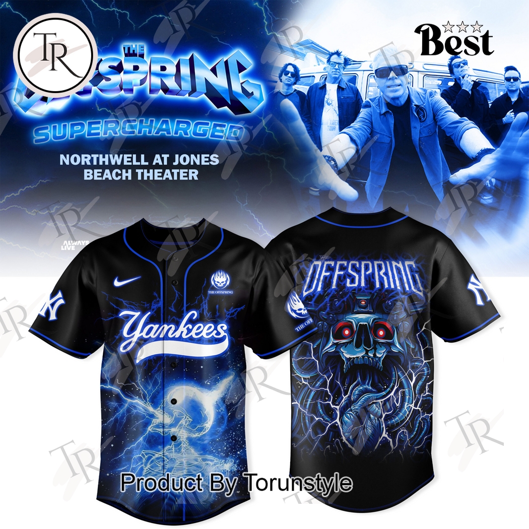 New York Yankees X The Offspring Tour 2025 SUPERCHARGED Worldwide in '25 Baseball Jersey New York Yankees X The Offspring Tour 2025 SUPERCHARGED Worldwide in '25 Baseball Jersey