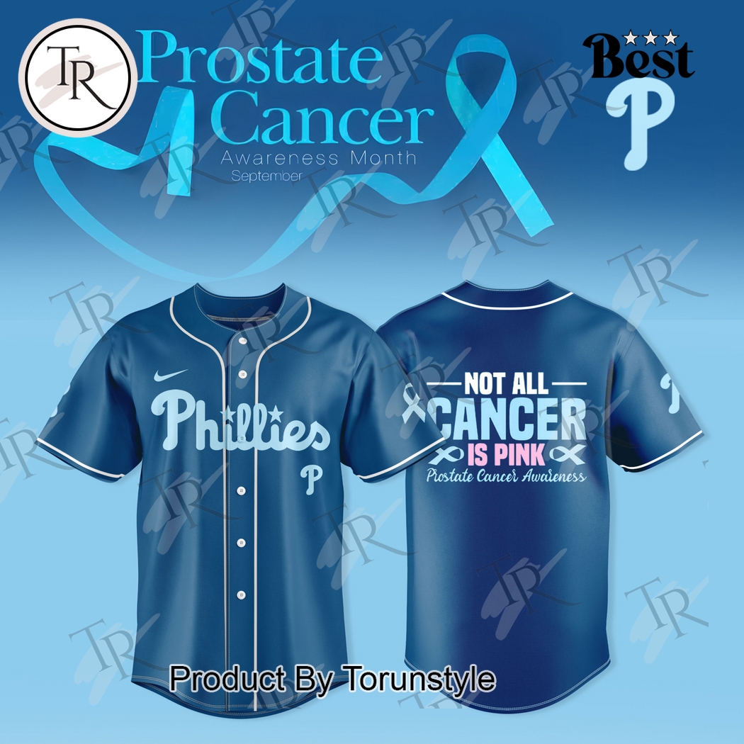 Philadelphia Phillies X Prostate Cancer Awareness Month Blue Edition Baseball Jersey Philadelphia Phillies X Prostate Cancer Awareness Month Blue Edition Baseball Jersey