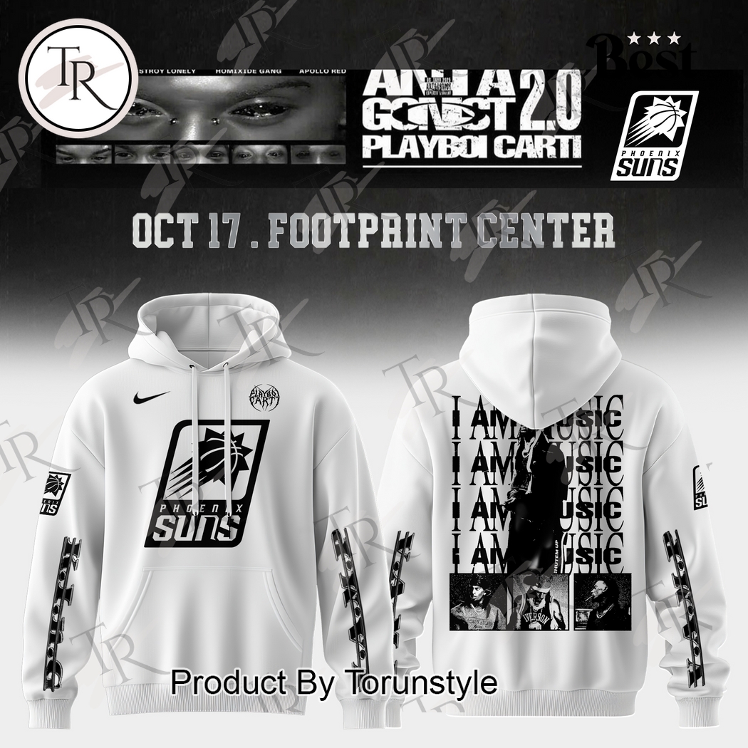Phoenix Suns X Playboi Carti Antagonist Tour 2.0 Limited Edition Hoodie - White Phoenix Suns X Playboi Carti Antagonist Tour 2.0 Limited Edition Hoodie - White