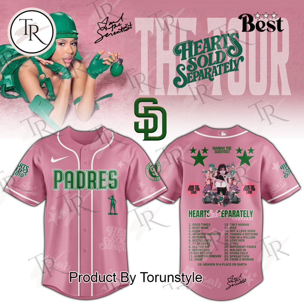 San Diego Padres X Mariah the Scientist Tour Hearts Sold Separately Baseball Jersey San Diego Padres X Mariah the Scientist Tour Hearts Sold Separately Baseball Jersey