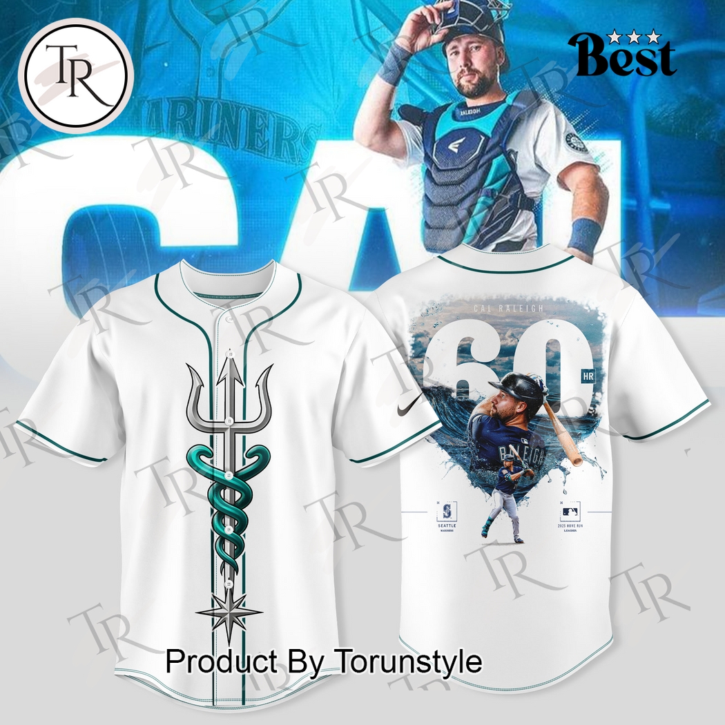 Seattle Mariners X Cal Raleigh Big Dumper 60 HR 2025 White Baseball Jersey Seattle Mariners X Cal Raleigh Big Dumper 60 HR 2025 White Baseball Jersey