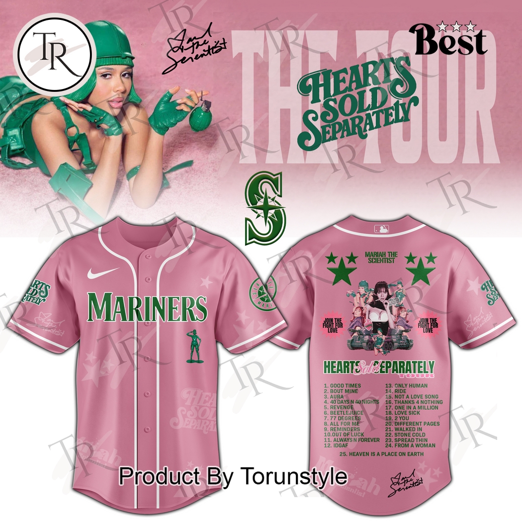 Seattle Mariners X Mariah the Scientist Tour Hearts Sold Separately Baseball Jersey Seattle Mariners X Mariah the Scientist Tour Hearts Sold Separately Baseball Jersey
