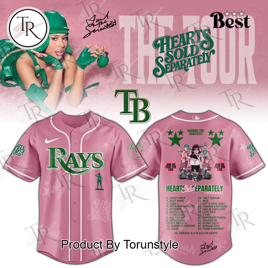 Tampa Bay Rays X Mariah the Scientist Tour Hearts Sold Separately Baseball Jersey Tampa Bay Rays X Mariah the Scientist Tour Hearts Sold Separately Baseball Jersey
