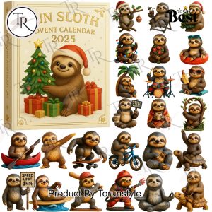 Fun Sloth Merry Christmas 2025 Advent Calendar