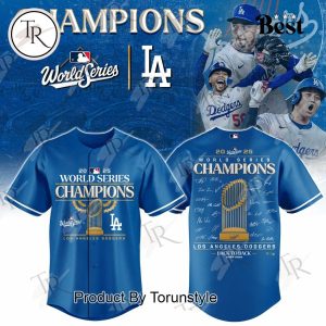 2025 Los Angeles Dodgers World Series Champions Blue Baseball Jersey