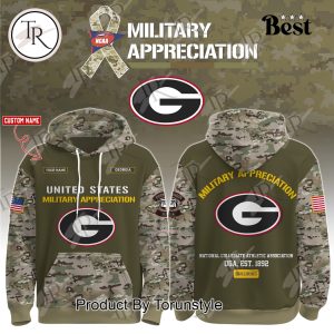 Georgia Bulldogs X Military Appreciation Custom Name 2025 Hoodie