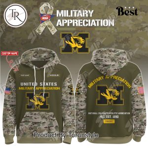 Missouri Tigers X Military Appreciation Custom Name 2025 Hoodie