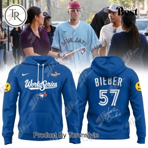 Toronto Blue Jays x Justin Bieber World Series 2025 Navy Hoodie