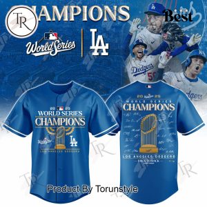 2025 Los Angeles Dodgers World Series Champions Blue Baseball Jersey