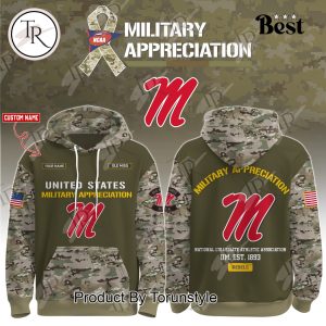 Ole Miss Rebels X Military Appreciation Custom Name 2025 Hoodie