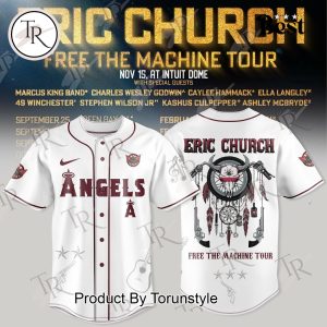 Los Angeles Angels X Eric Church Tour 2025 Free the Machine Baseball Jersey