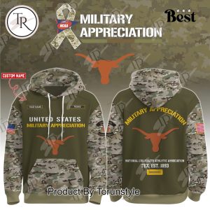 Texas Longhorns X Military Appreciation Custom Name 2025 Hoodie