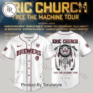 Milwaukee Brewers X Eric Church Tour 2025 Free the Machine Baseball Jersey