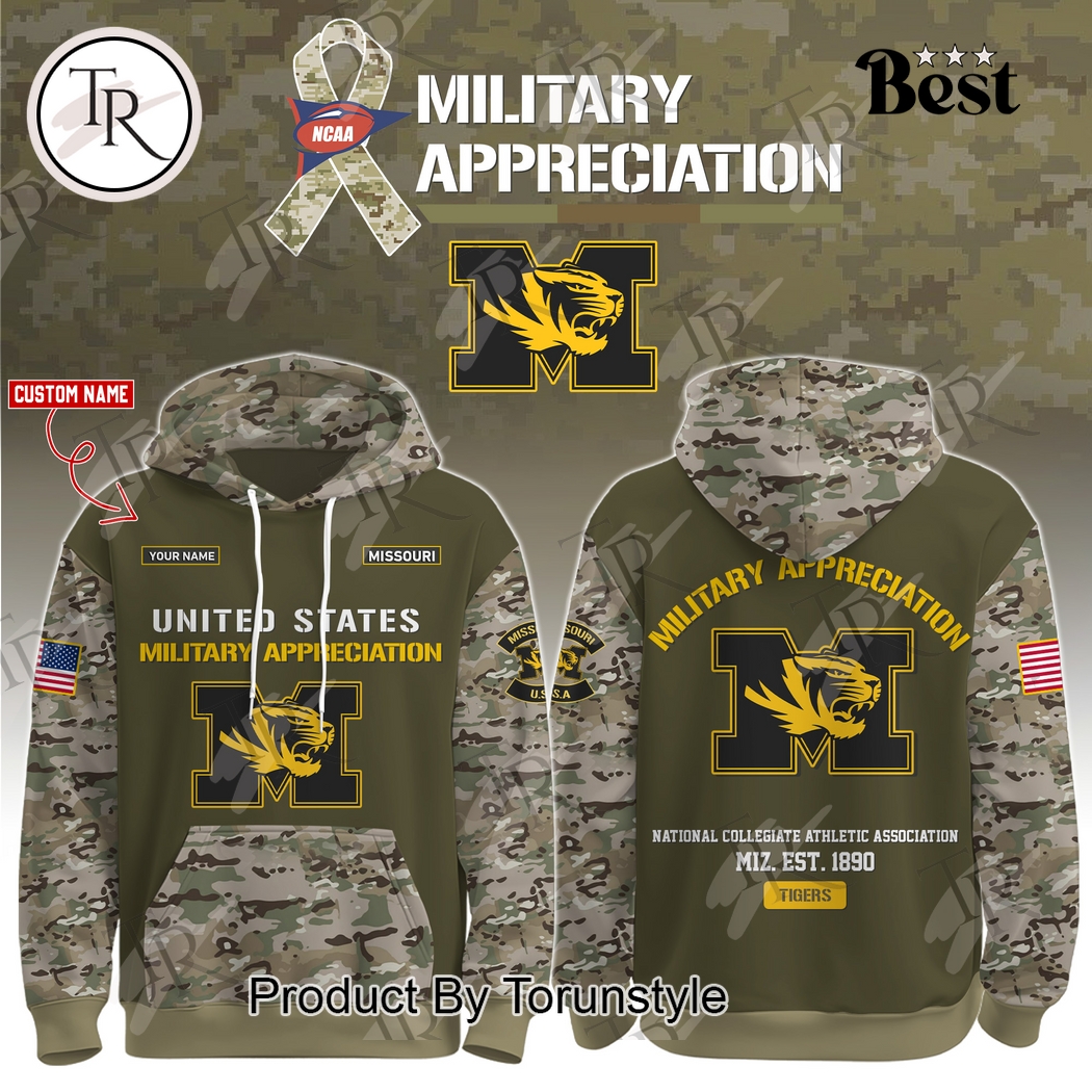 Missouri Tigers X Military Appreciation Custom Name 2025 Hoodie Missouri Tigers X Military Appreciation Custom Name 2025 Hoodie