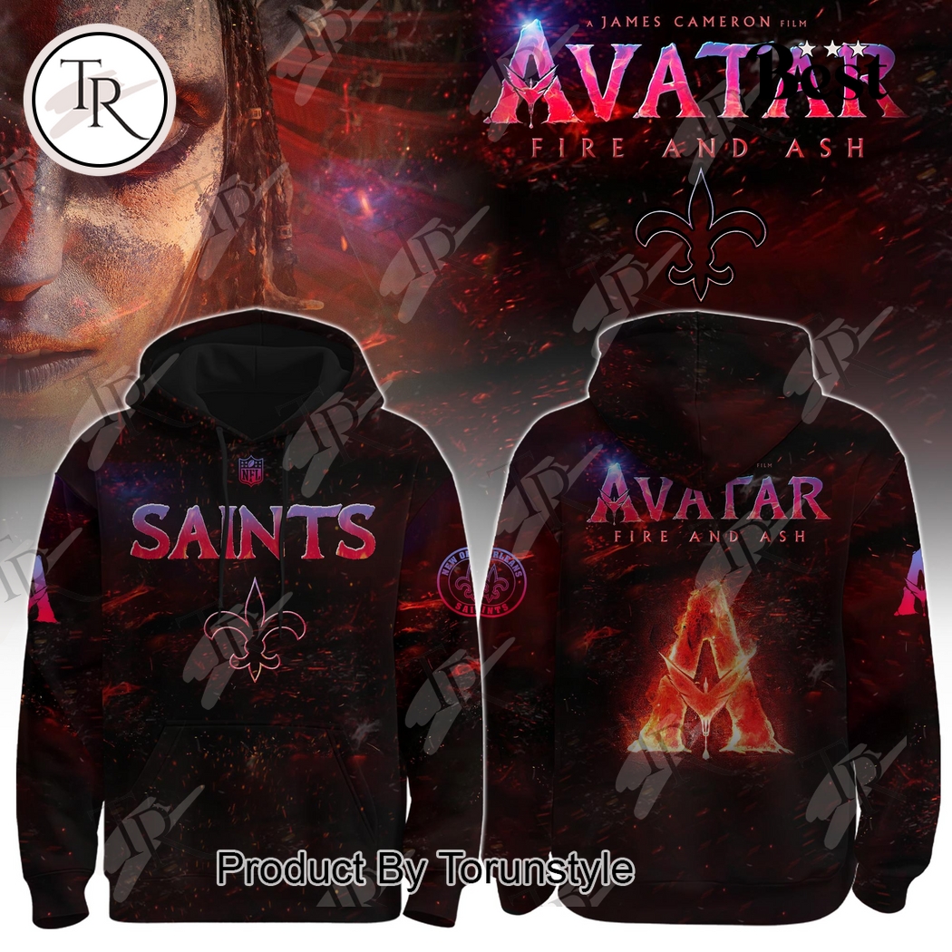 New Orleans Saints X Avatar 3: Fire and Ash 2025 Hoodie New Orleans Saints X Avatar 3: Fire and Ash 2025 Hoodie