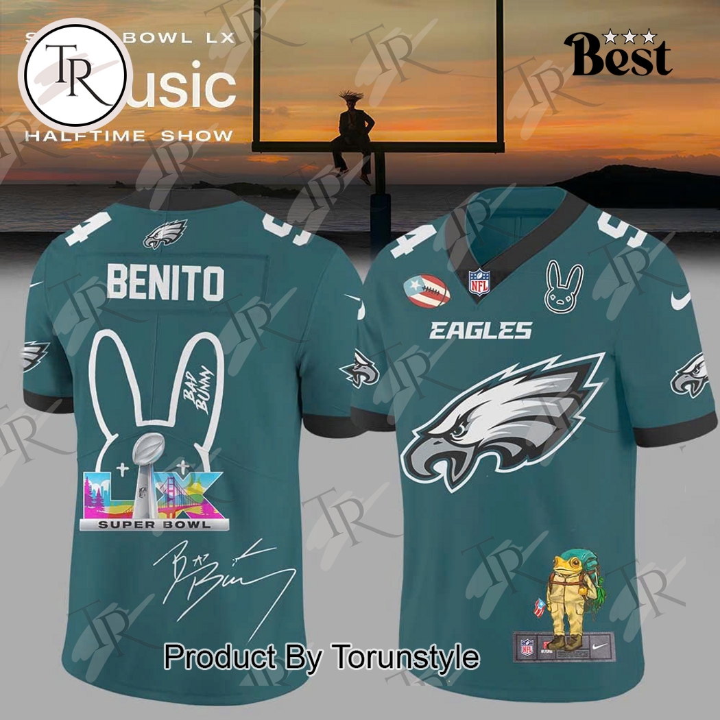 Philadelphia Eagles X Super Bowl Bad Bunny 2025 Football Jersey Philadelphia Eagles X Super Bowl Bad Bunny 2025 Football Jersey