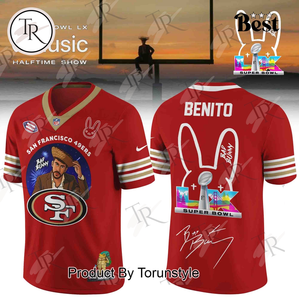 San Francisco 49ers X Bad bunny Super Bowl LX 2025 Football Jersey San Francisco 49ers X Bad bunny Super Bowl LX 2025 Football Jersey