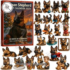 German Shepherd Merry Christmas 2025 Advent Calendar