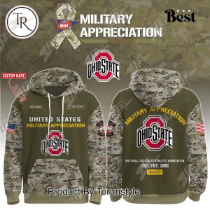 Ohio State Buckeyes X Military Appreciation Custom Name 2025 Hoodie