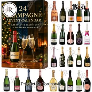 24 Champagne Merry Christmas 2025 Advent Calendar