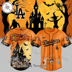 Los Angeles Dodgers X Happy Halloween Mickey And Friend 2025 Baseabll Jersey