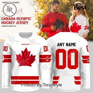 Canada Olympic Hockey 2026 Bauer Custom Name And Number Hockey Jersey