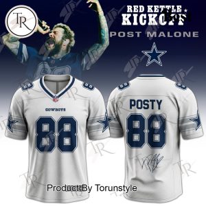Dallas Cowboys X Post Malone Number 88 Red Kettle Kickoff 2025 Halftime On CBS Football Jersey