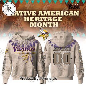 Minnesota Vikings X Native American Heritage Month Custom Name And Number 2025 Hoodie