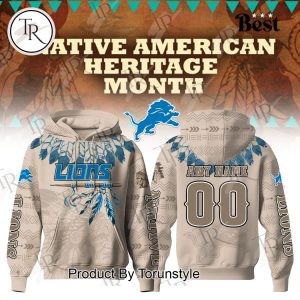 Detroit Lions X Native American Heritage Month Custom Name And Number 2025 Hoodie