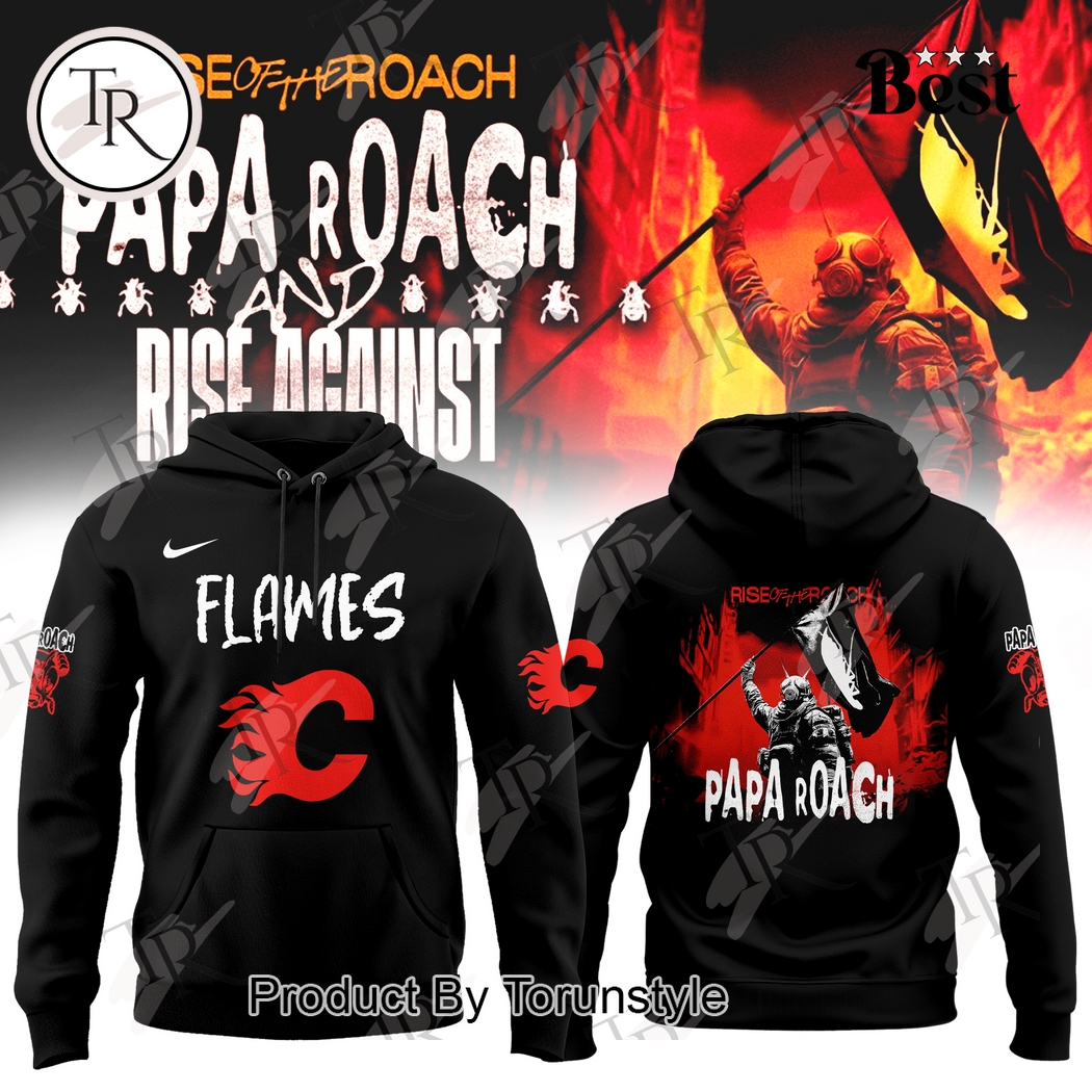 Calgary Flames X Papa Roach Tour 2025 Rise Of The Roach Hoodie Calgary Flames X Papa Roach Tour 2025 Rise Of The Roach Hoodie
