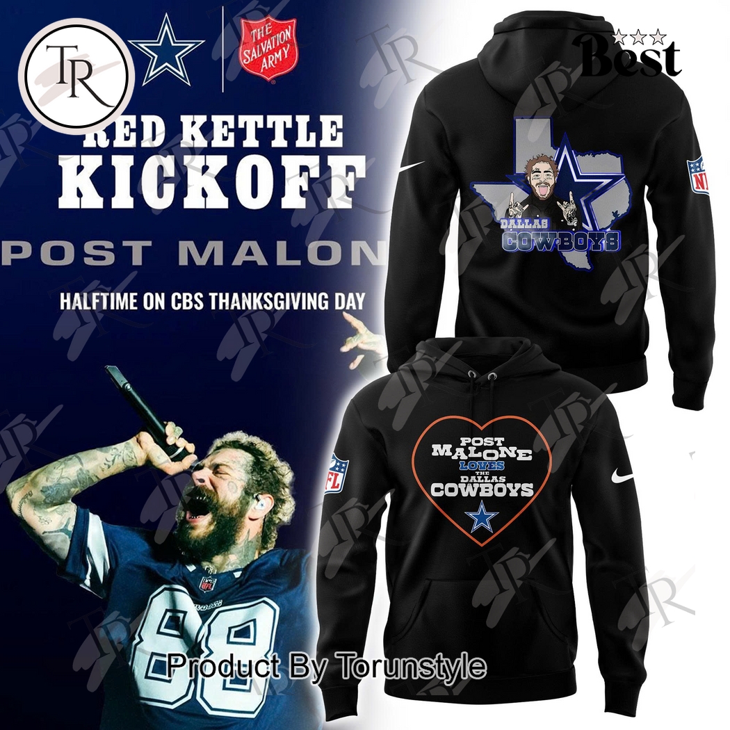 Dallas Cowboys X Post Malone Red Kettle Kickoff Halftime On CBS 2025 Hoodie Dallas Cowboys X Post Malone Red Kettle Kickoff Halftime On CBS 2025 Hoodie