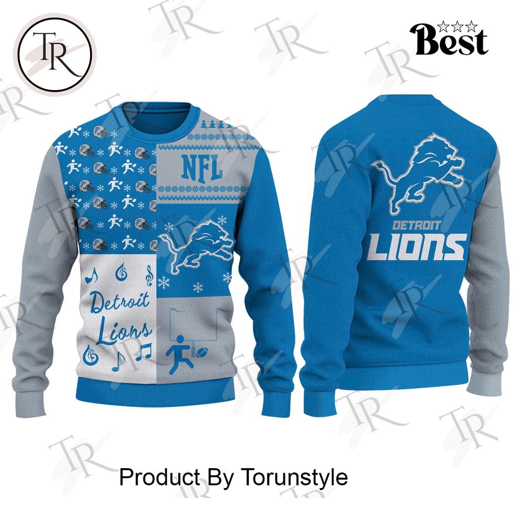 Detroit Lions X NFL Merry Christmas 2025 Ugly Sweater Detroit Lions X NFL Merry Christmas 2025 Ugly Sweater