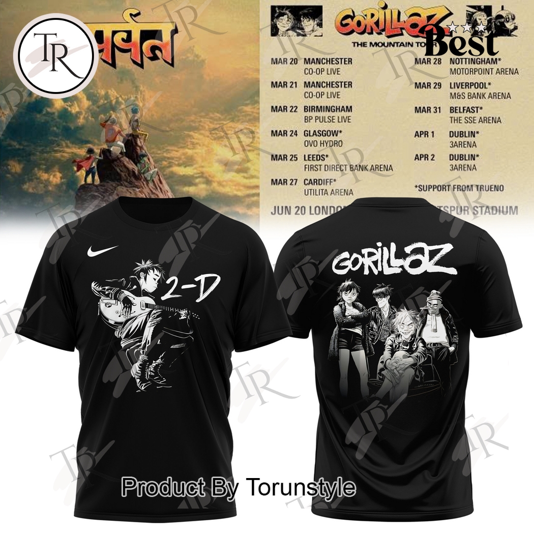 Gorillaz X Tour 2026 The Mountain Hoodie Gorillaz X Tour 2026 The Mountain Hoodie