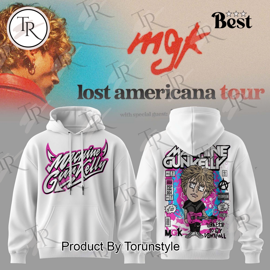 Machine Gun Kelly X Tour 2025 Lost American Hoodie Machine Gun Kelly X Tour 2025 Lost American Hoodie