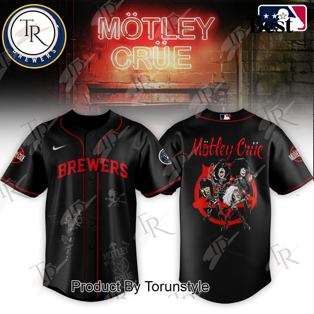 Mötley Crüe X Milwaukee Brewers 2025 Baseball Jersey Mötley Crüe X Milwaukee Brewers 2025 Baseball Jersey