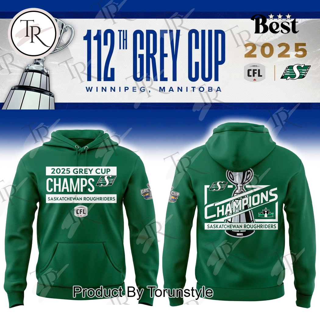 Saskatchewan Roughriders X Grey Cup 2025 Champions Hoodie Saskatchewan Roughriders X Grey Cup 2025 Champions Hoodie