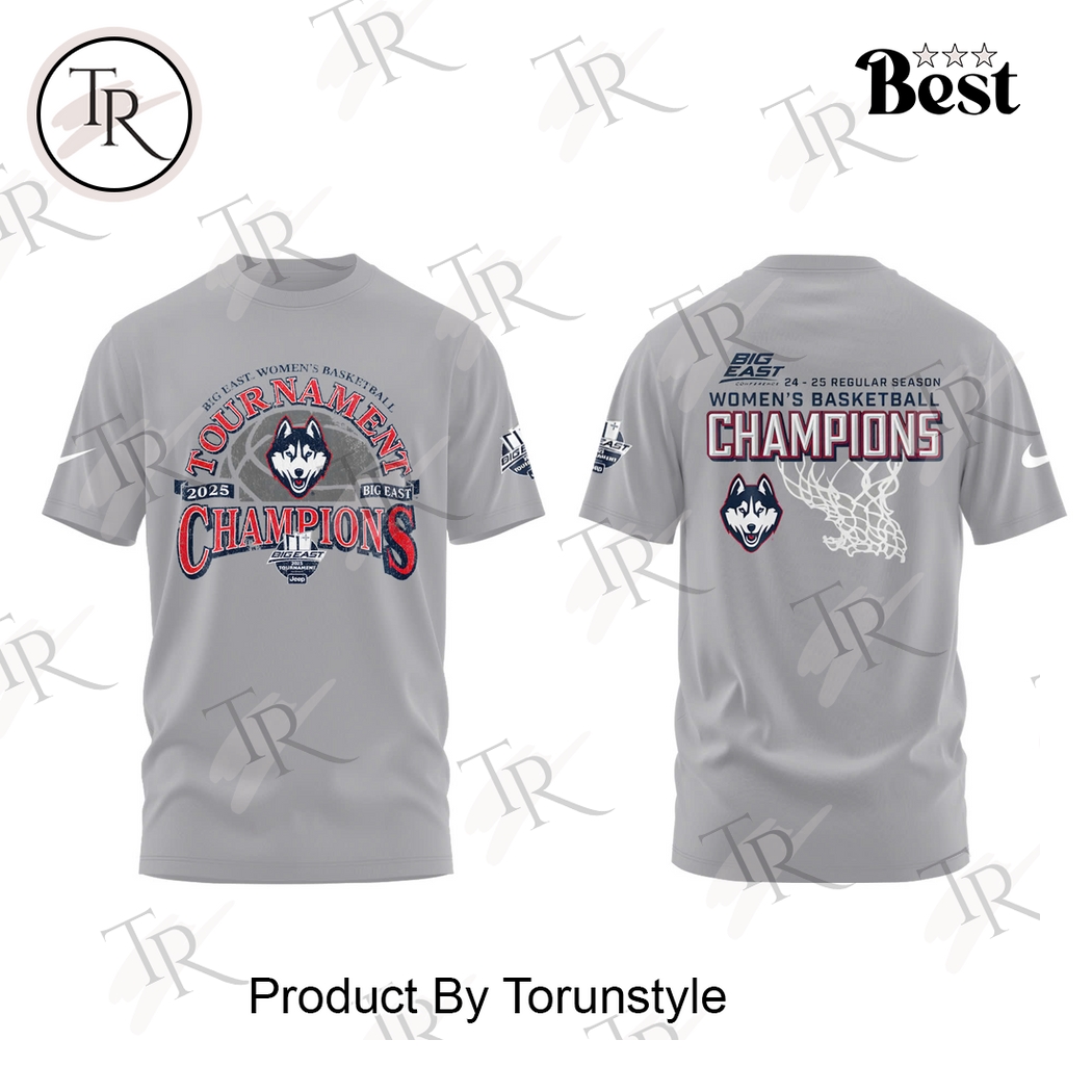 UConn Huskies X Big East WBB Season 24-25 Tournament Champions 2025 Hoodie UConn Huskies X Big East WBB Season 24-25 Tournament Champions 2025 Hoodie