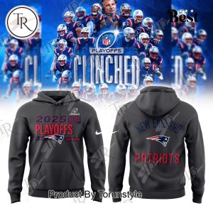 New England Patriots Playoffs 2025 Dark Gray Hoodie