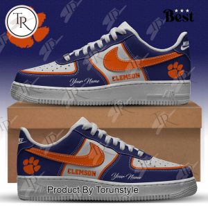 Clemson Tigers Purple Design 2025 Custom Name Air Force 1 Sneakers