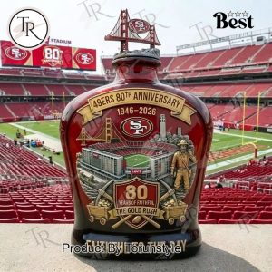 San Francisco 49ers 80th Anniversary 1946-2026 Whiskey Bottle