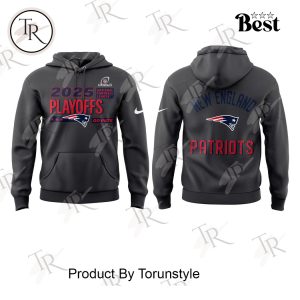 New England Patriots Playoffs 2025 Dark Gray Hoodie