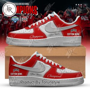 Ohio State Buckeyes Goodyear Cotton Bowl Champions Custom Name Air Force 1 Shoes