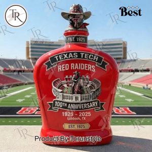 Texas Tech Red Raiders 100th Anniversary 1925-2025 Whisky Bottle