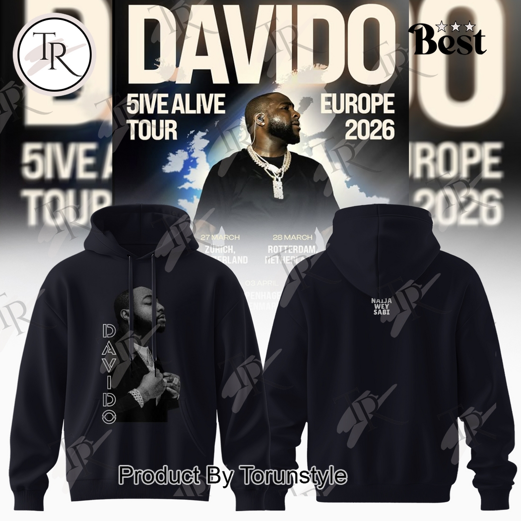 Davido X 5ive Alive Tour Europe 2026 Hoodie Davido X 5ive Alive Tour Europe 2026 Hoodie