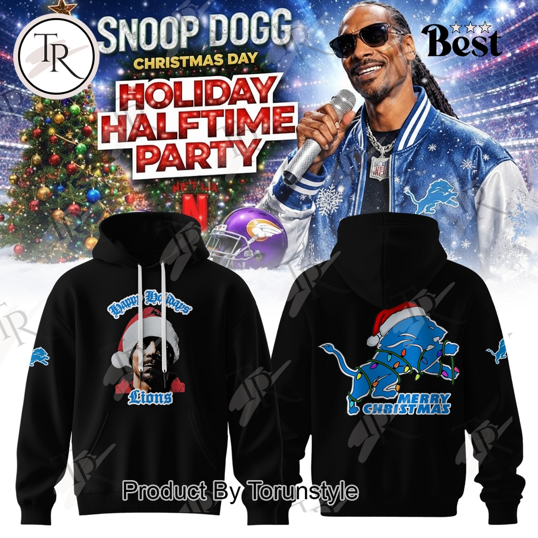 Detroit Lions X Snoop Dogg Holiday Halftime Party 2025 Black Hoodie Detroit Lions X Snoop Dogg Holiday Halftime Party 2025 Black Hoodie