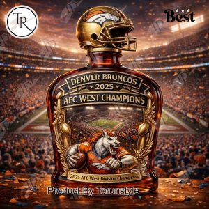 Denver Broncos AFC West Champions 2025 Whiskey Bottle