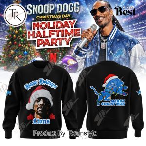 Detroit Lions X Snoop Dogg Holiday Halftime Party 2025 Black Hoodie